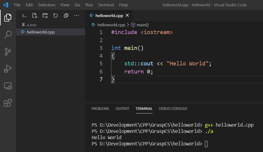 Open in terminal vs code - xchangelader
