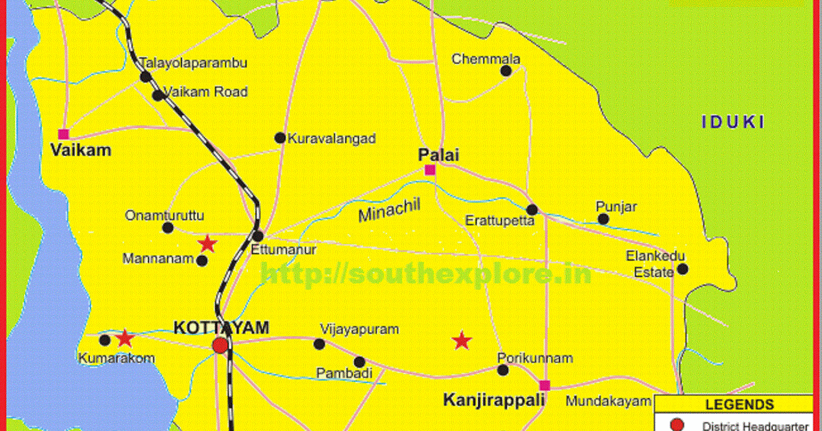 Kottayam Map In Kerala Kottayam Tourism Map | Tourist Places In Kottayam-Kerala | Kottayam Tourist  Map | Attractions In Kottayam ~ South India Tourism