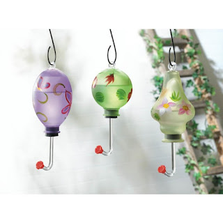 Green Glass Hummingbird Feeder - Giftspiration