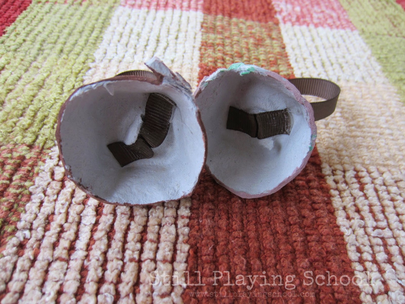 Recycled Egg Carton Acorn Ornaments | Still Playing School