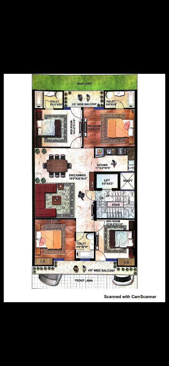 4BHK BUILDER FLOOR AVAILABLE IN GREENFIELD COLONY, Sector43, Faridabad