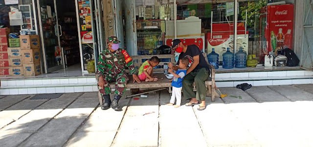 Babinsa Krikilan Himbau Warga Wajib Lapor RT jika Pulang Kampung Halaman