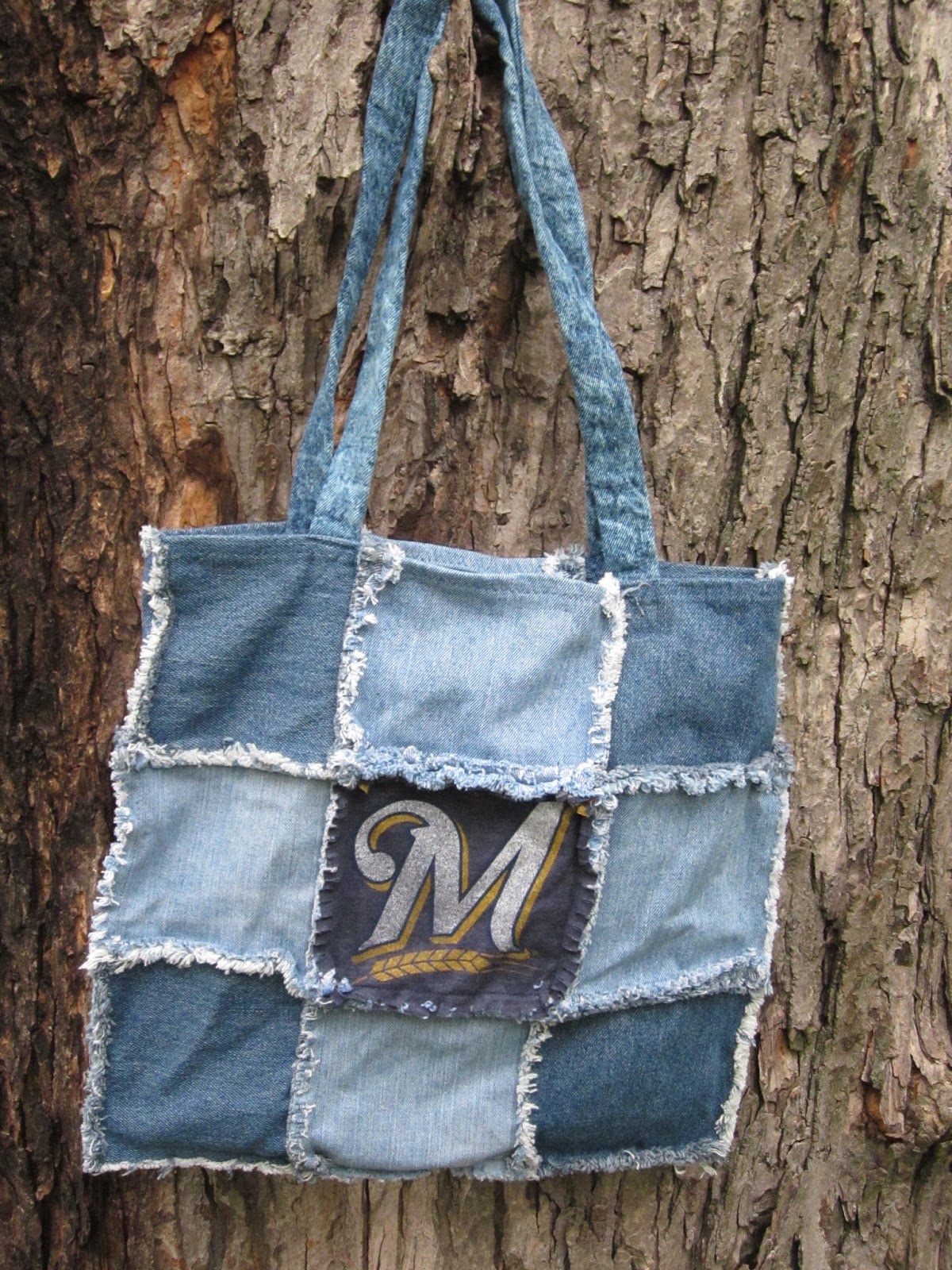 Blue Janes Bags: Milwaukee Brewer Denim Tote Bag Made from Recycled ...