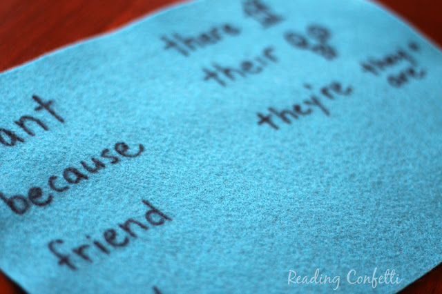 Tracing on felt is an easy way to practice sight words using a multisensory approach