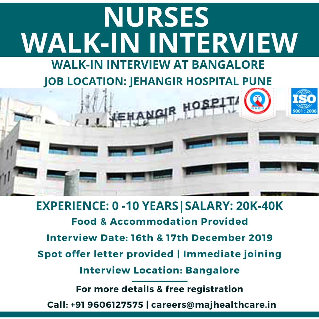 NURSES WALK IN INTERVIEW TO JEHANGIR HOSPITAL PUNE NEDAM THOZHIL