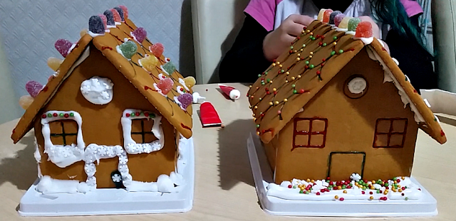 decorated gingerbread houses