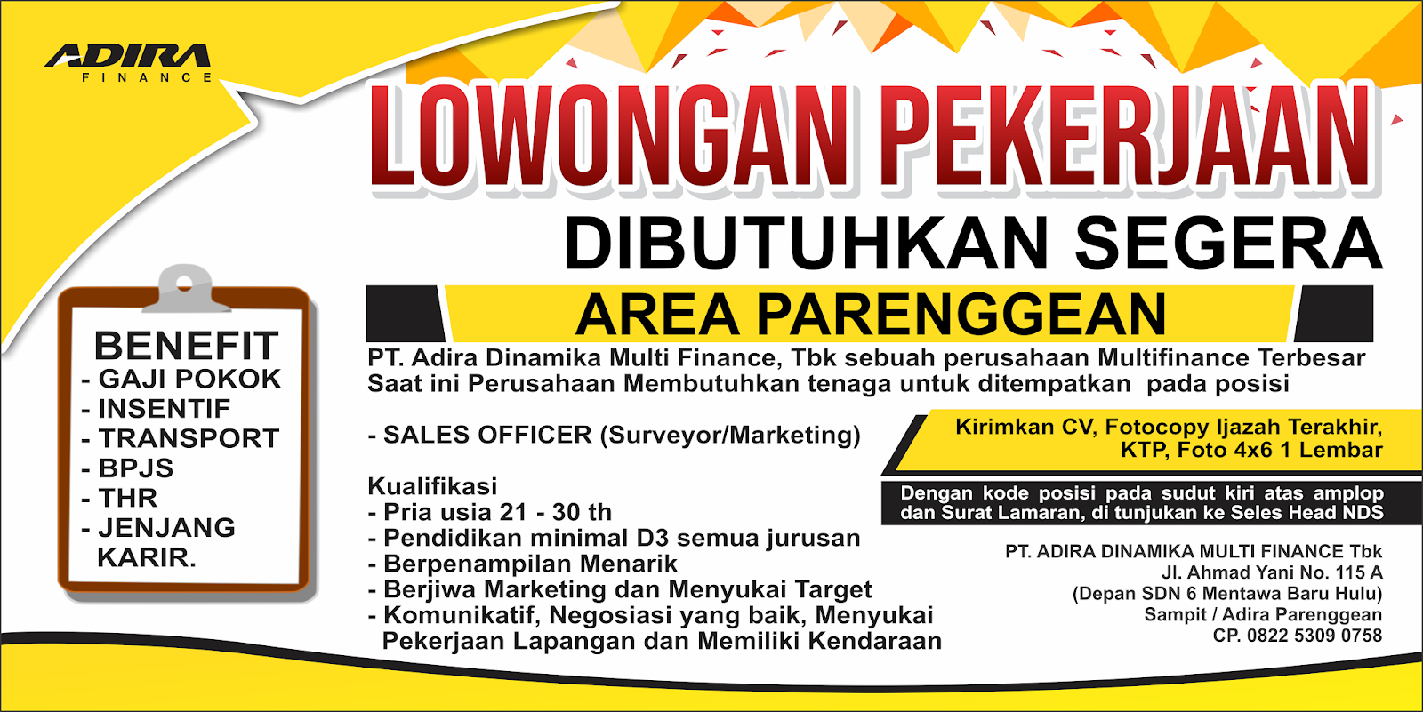 Contoh Banner Lowongan Kerja gambar spanduk