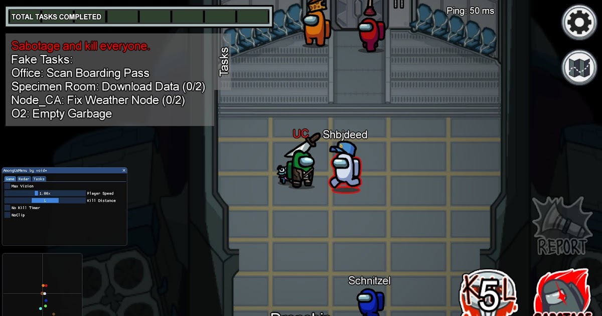 Among Us Walking through walls Cheat mods