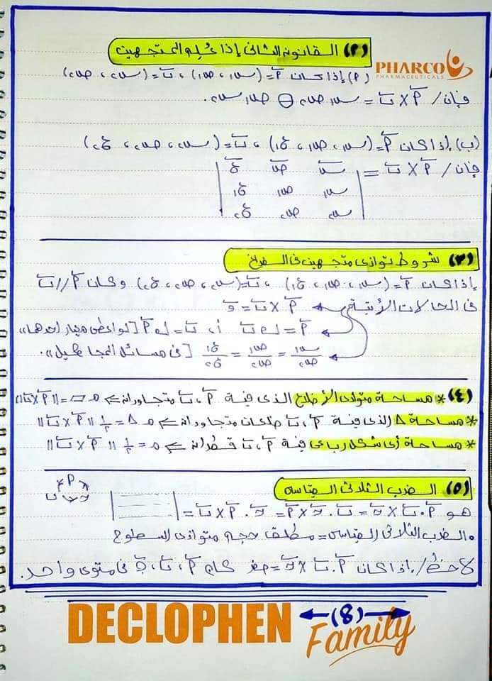   10 ورقات ملخص منهج الهندسه الفراغيه ثالثه ثانوى 8