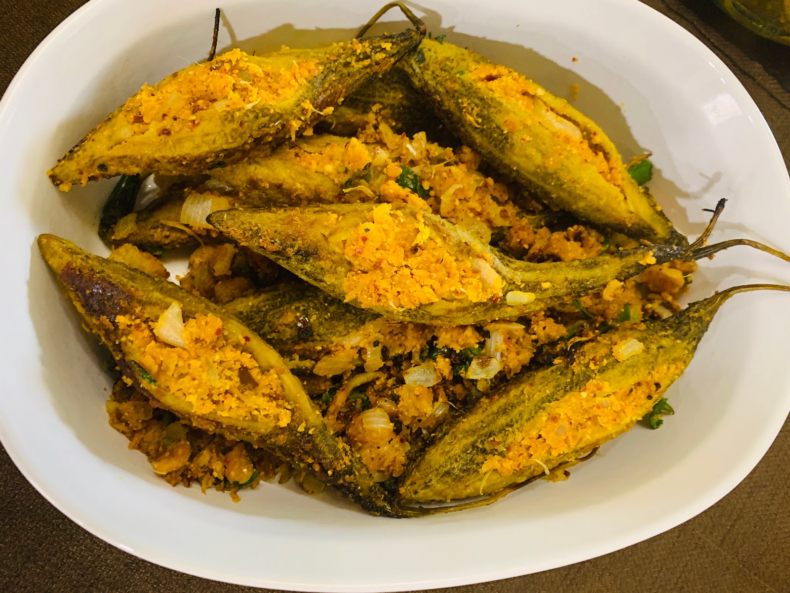 Yum! Yum! Yum! Stuffed Karela Fry (Andhra Style)