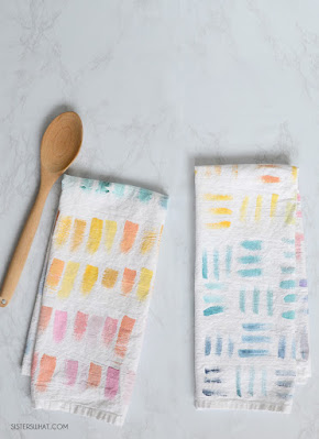 diy painted tea towels