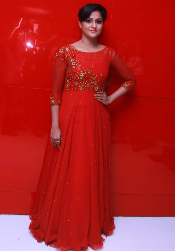 Malayalam Actress Remya Nambeesan Hot In Red Dress At Movie Audio Launch