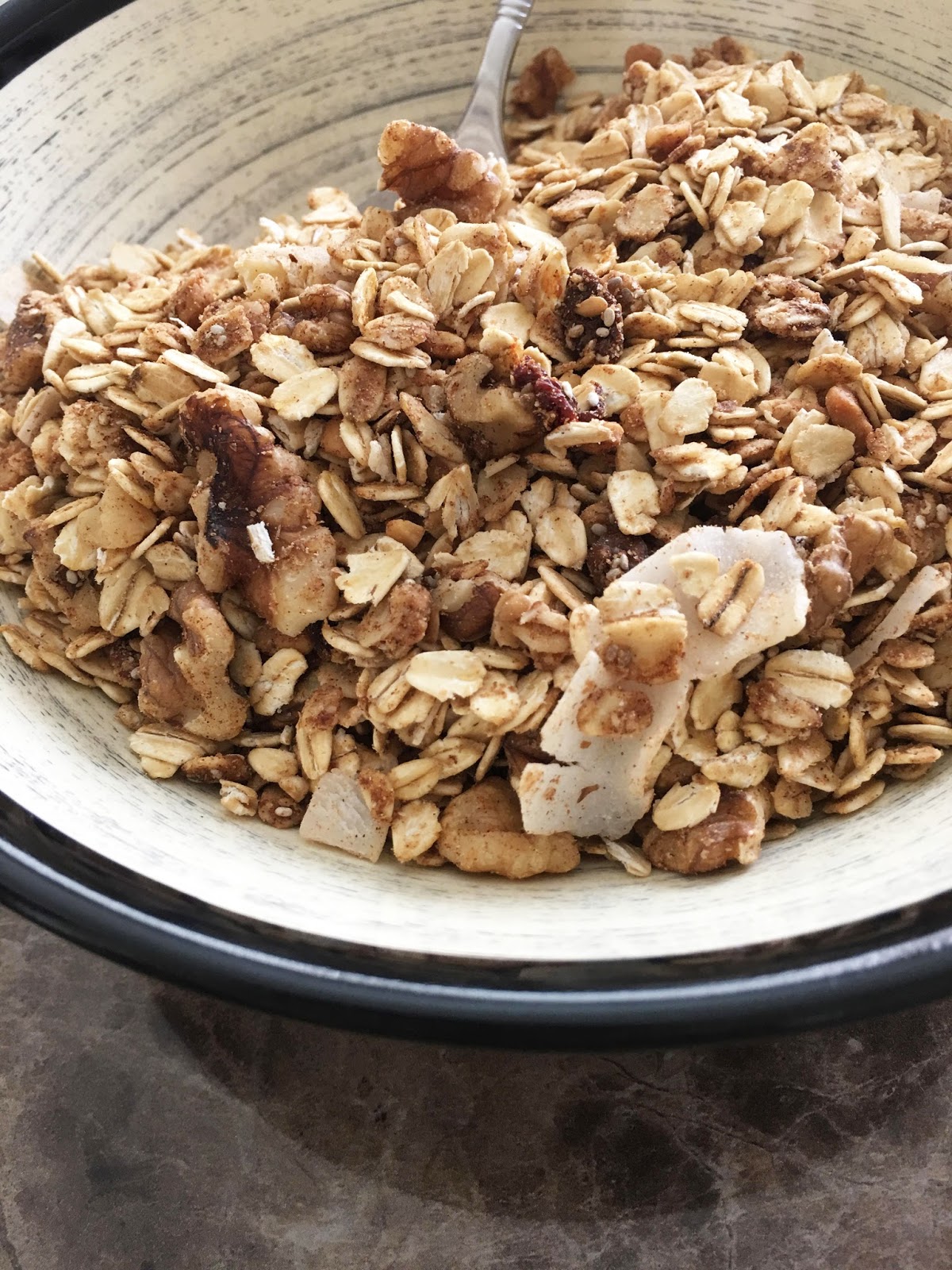 Quick Skillet Granola with Peanut Butter on Stove Top recipe