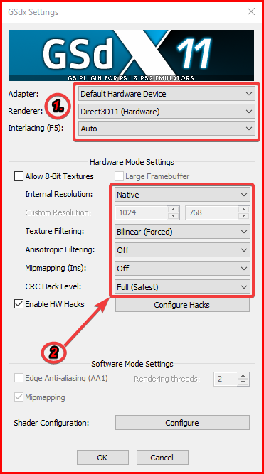 hardware and plugin settings