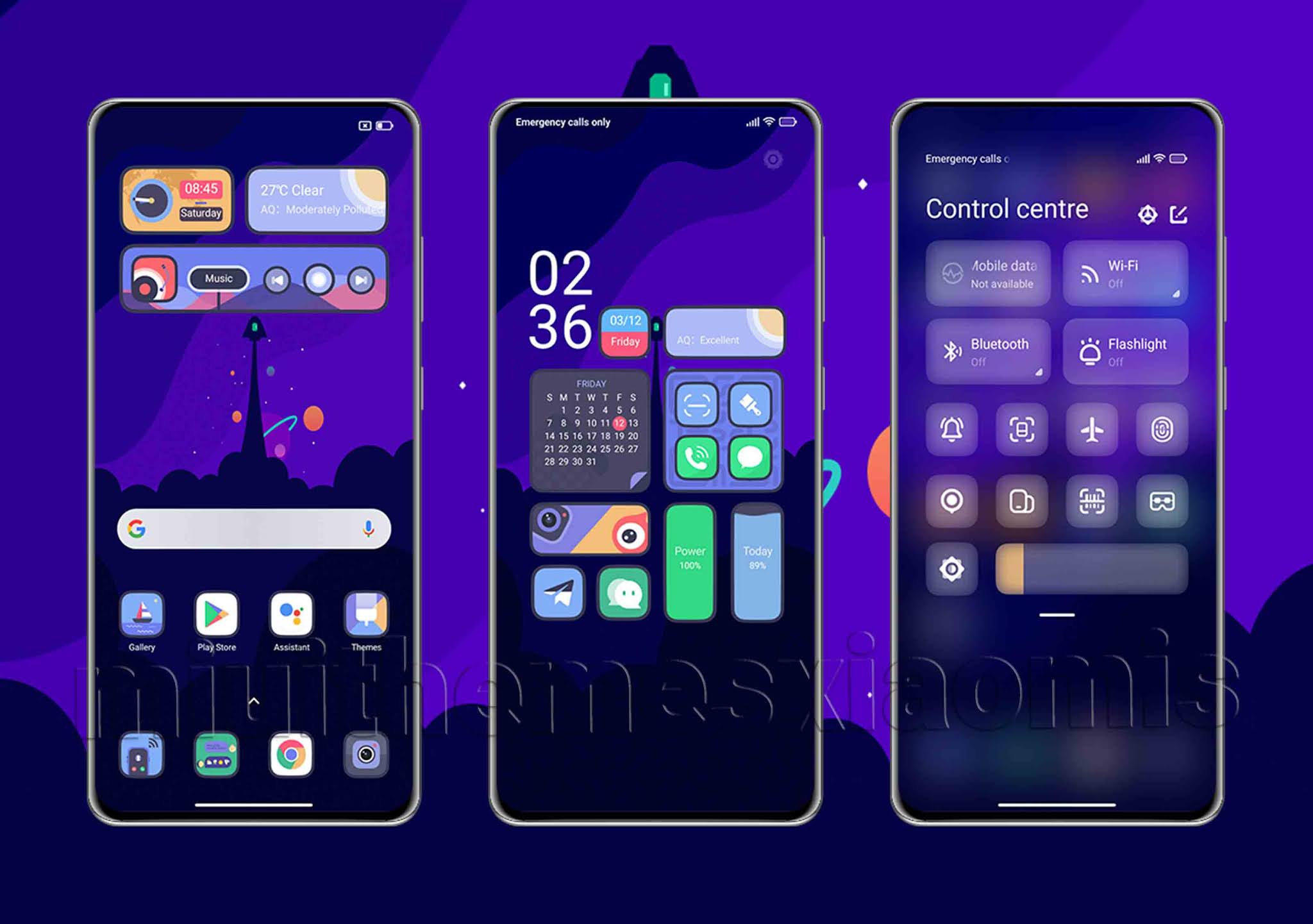 Space Time MIUI Themes With Glossy Icons and Minimal Design For Xiaomi ...