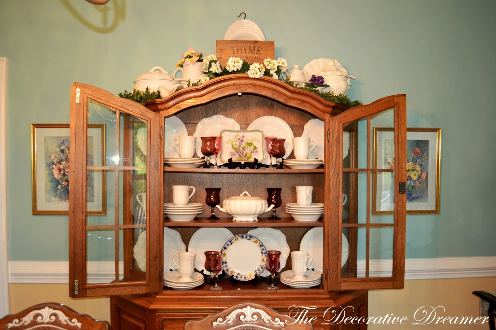 The Decorative Dreamer Decorating the Top of the China Hutch