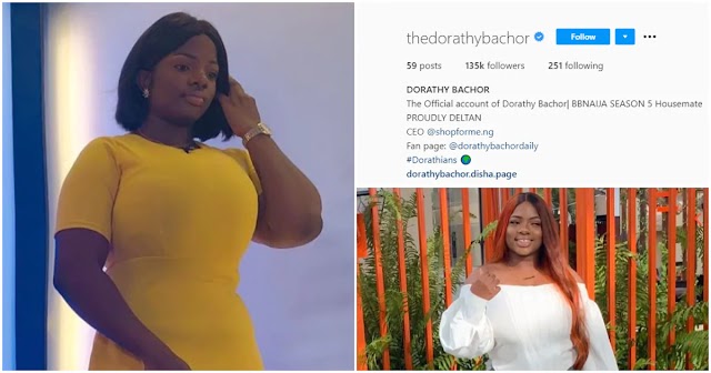 BBNaija2020; Dorathy Becomes First Female Housemate To Get Verified On Instagram