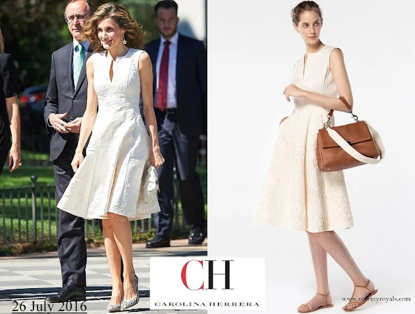 Queen Letizia wore Carolina Herrera Dress from Spring 2016 Ready-to-Wear Collection