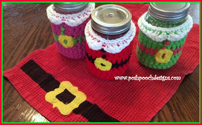 Posh Pooch Designs : Santa and Elf Christmas Jar Cozies Crochet Pattern ...