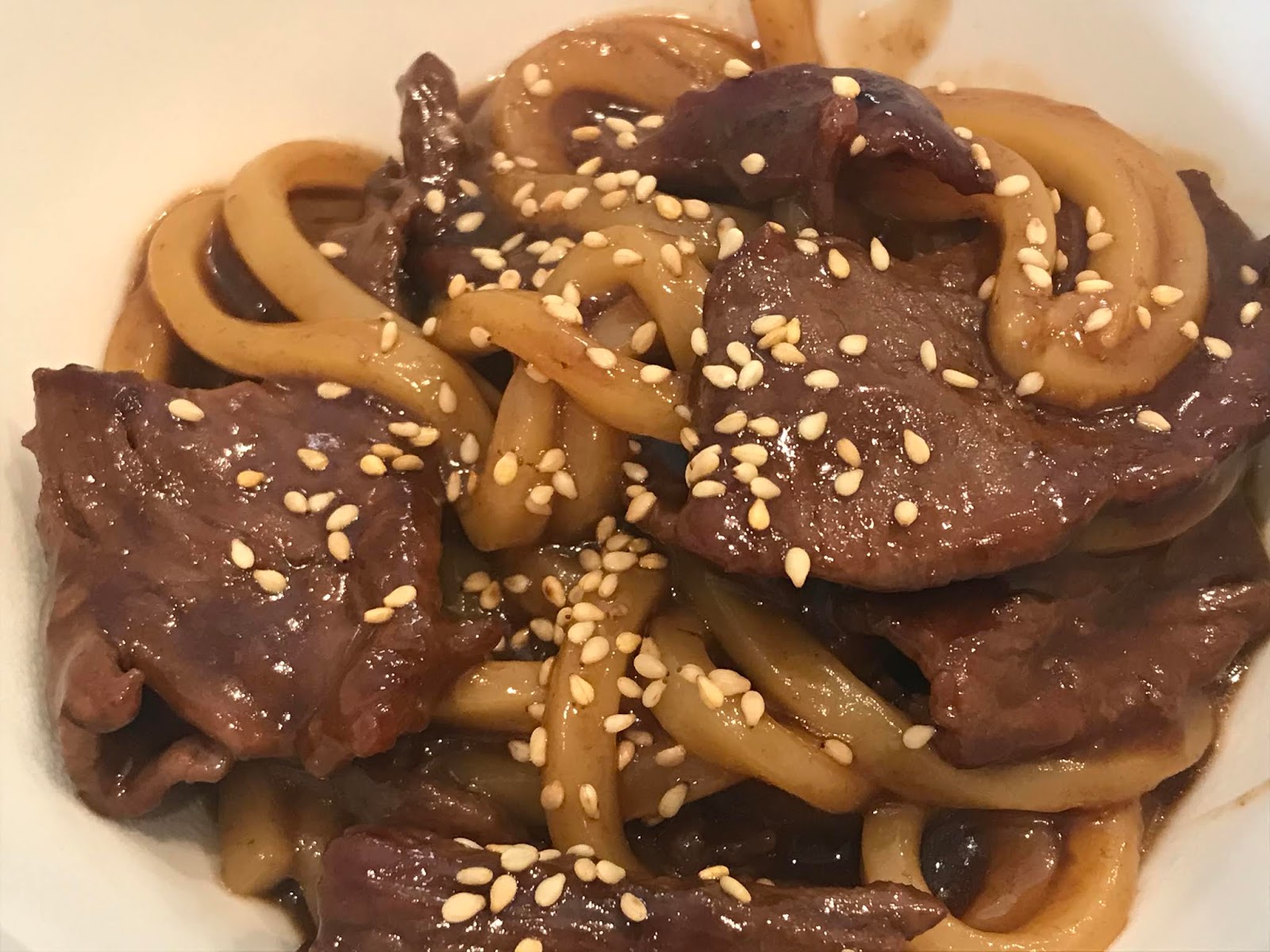 Mongolian Beef Udon - Seasons and Suppers