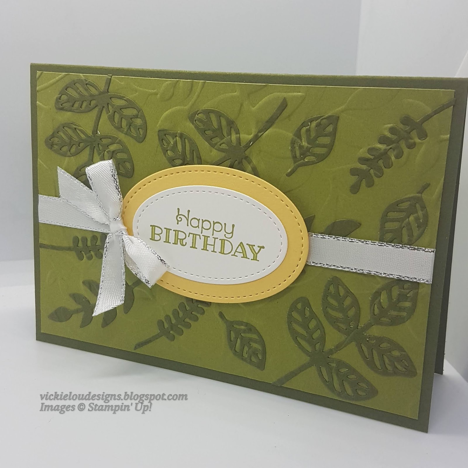 Vickie Lou Designs: Inlaid Embossing Happy Birthday Card using Stampin ...