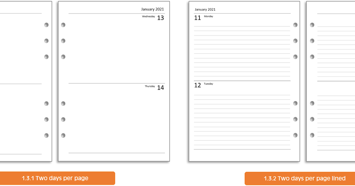 My Life All in One Place: Free 2021 Filofax calendar (diary) downloads ...