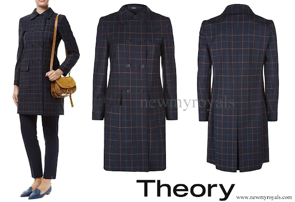 Princess Marie wore Theory Abla Check Double Breasted Coat