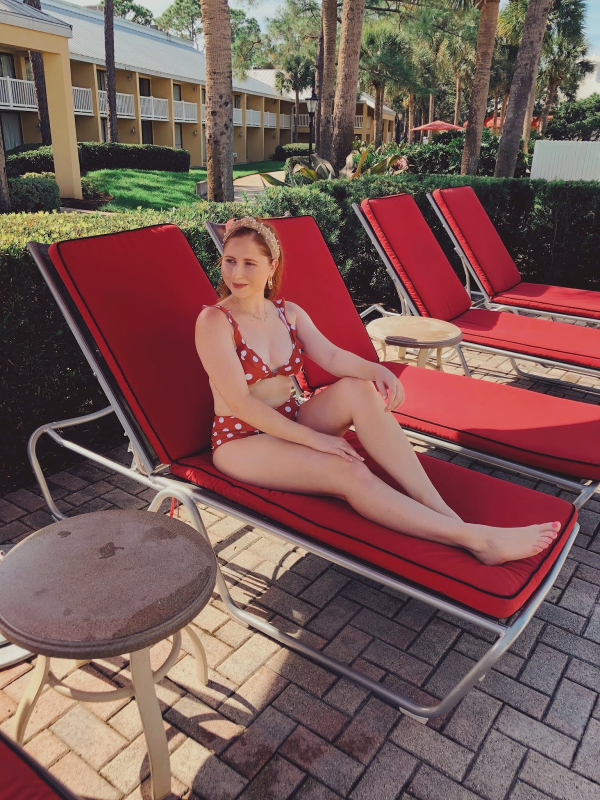 Hotel Review: Wyndham Orlando Resort International Drive. Xhilaration Women's Front Close Ruffle Shoulder Triangle Bikini Top - XhilarationTM Brown Polka Dot Xhilaration Women's High Waist Bikini Bottom - XhilarationTM Brown Polka Dot.