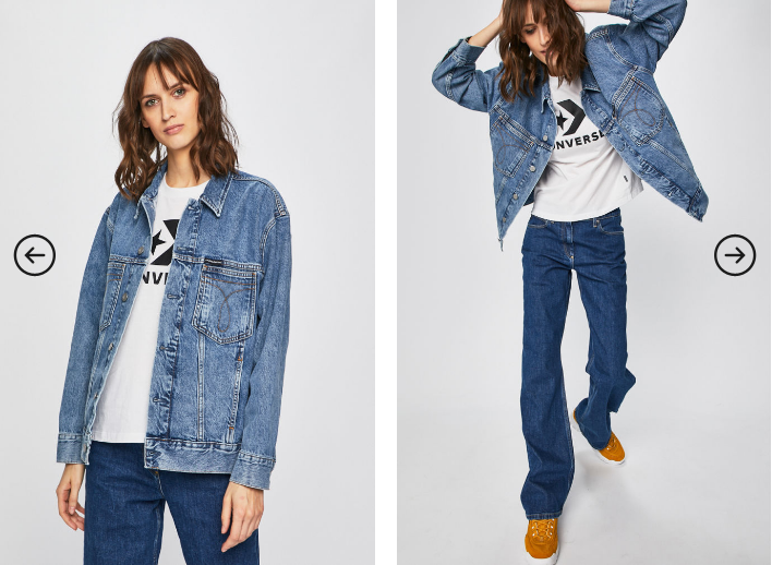 Calvin Klein Jeans - Geaca de femei din material de blugi Calvin Klein Jeans - Geaca de femei din material de blugi