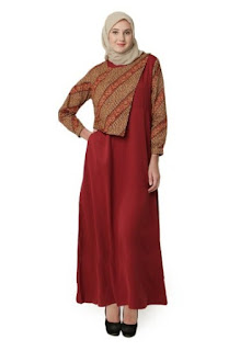 Model-Gamis-Batik-Kombinasi-Blazer