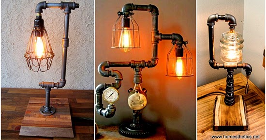 Desain lampu unik dari pipa bekas 1000 Inspirasi Desain 