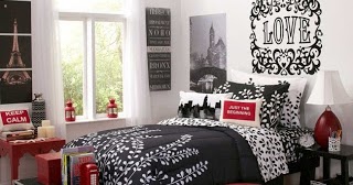 Dormitorios juveniles en gris y rojo - Ideas para decorar dormitorios