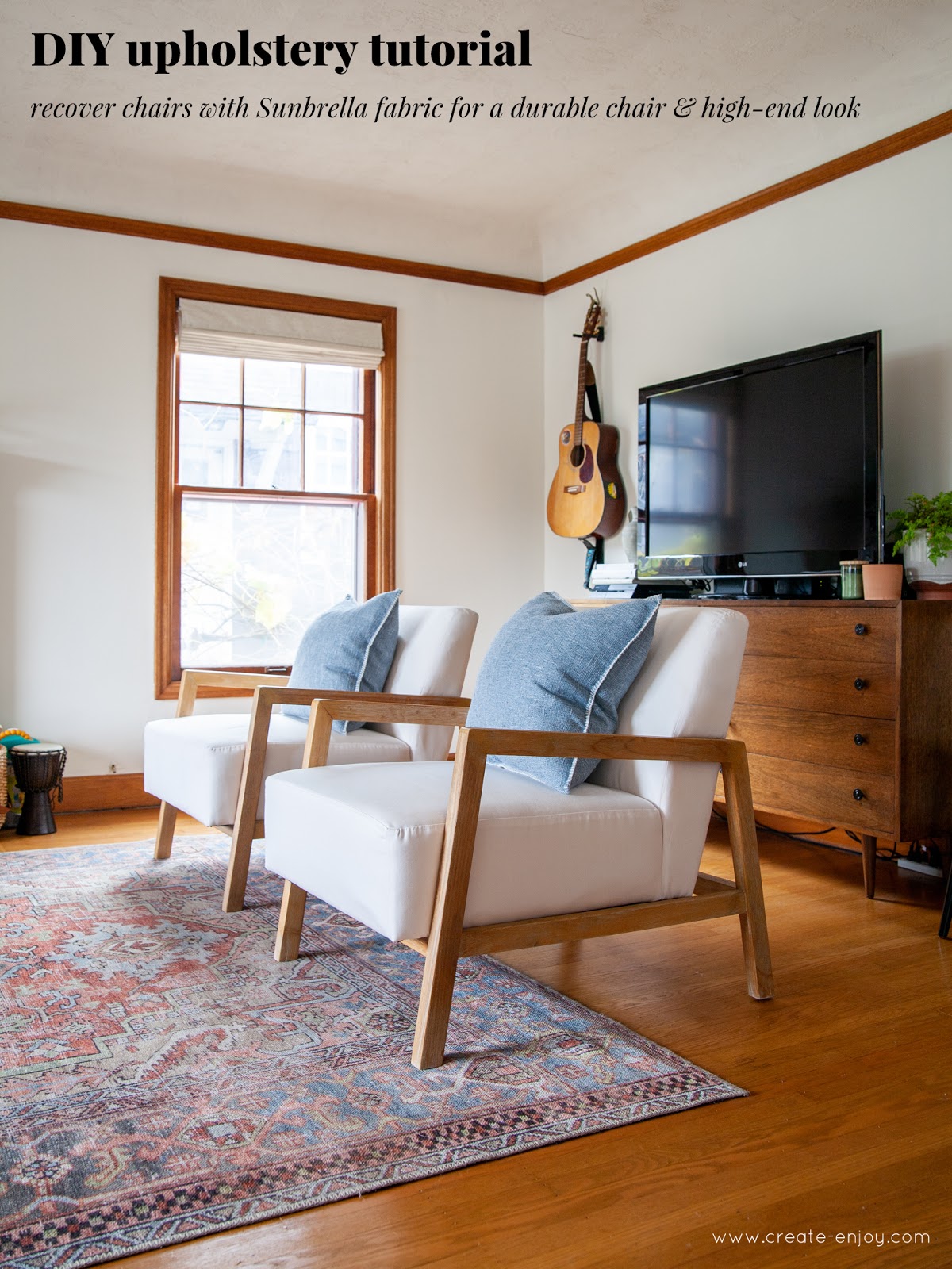 DIY upholstery: designer-look white & wood chair tutorial / Create / Enjoy