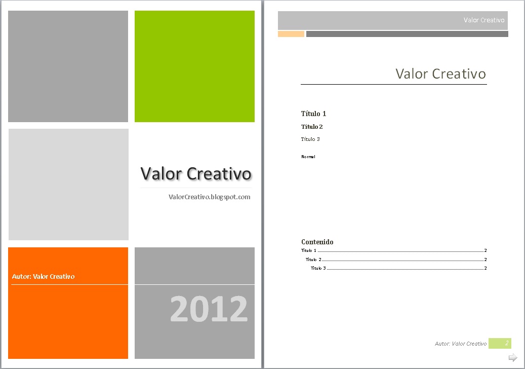 Valor Creativo Plantilla Word 2003 2007 Y 2010 Noviembre 2012