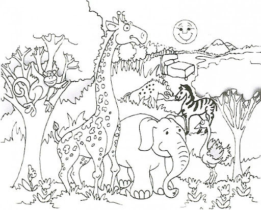 Coloring pages for all jungle animals for free