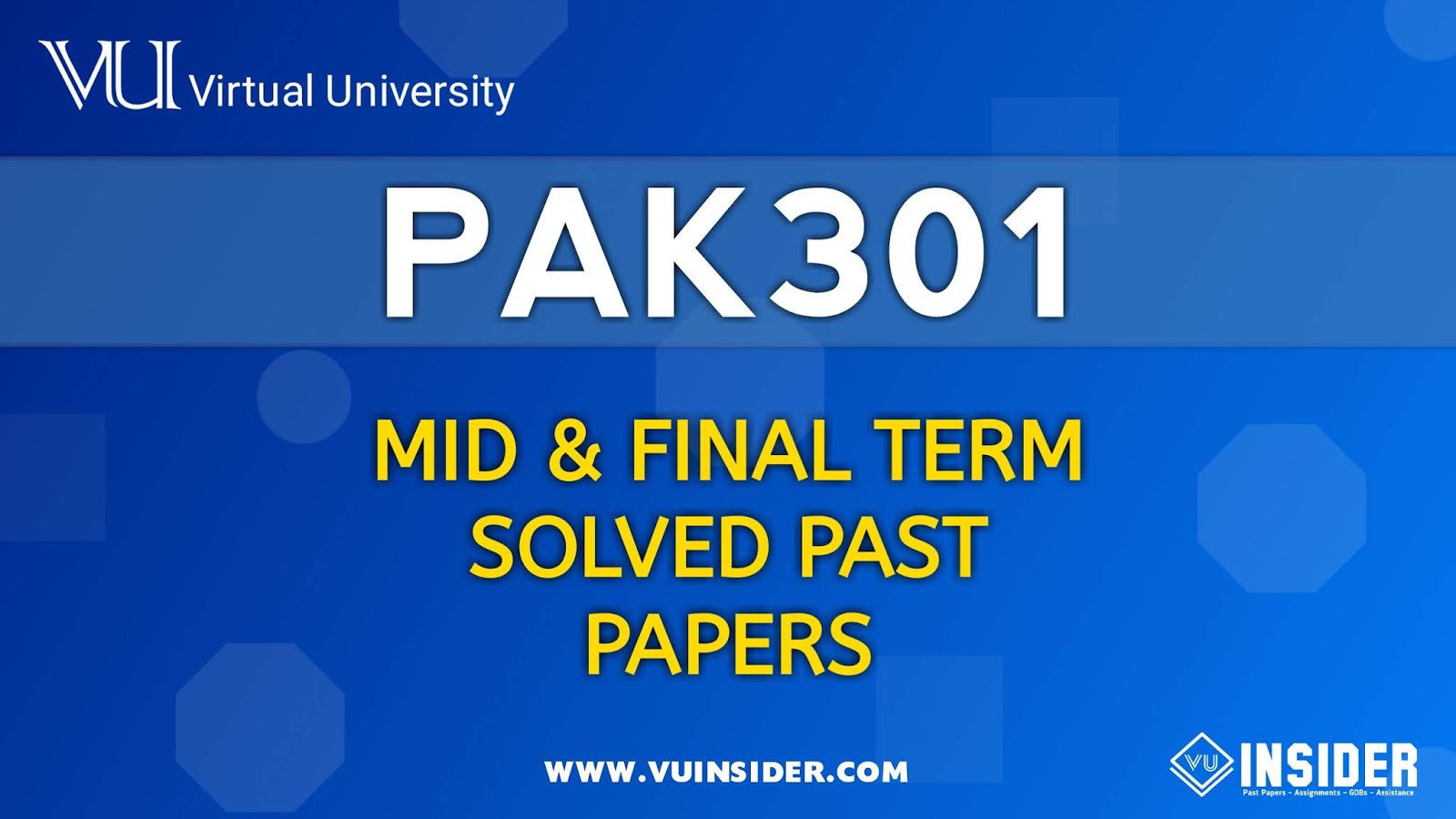 Pak301 past papers image