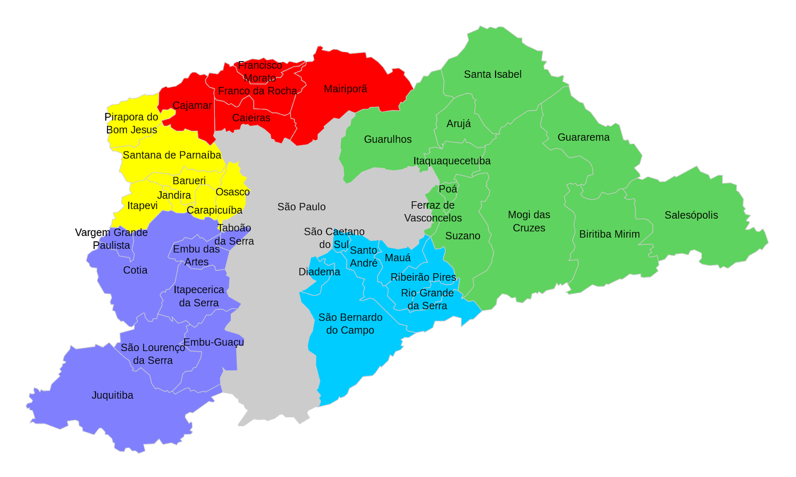 Mapa da Região Metropolitana de São Paulo Doc Sports