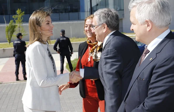 Queen Letizia of Spain visited the Research Institute of Food Science at the Autonoma University style, fashions wore dresses