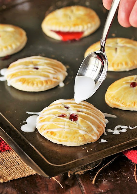 Drizzling Cherry Pie Cookies with Glaze Image