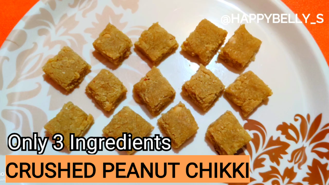 CRUSHED PEANUT CHIKKI (STEP BY STEP PROCEDURE WITH PHOTOS)
