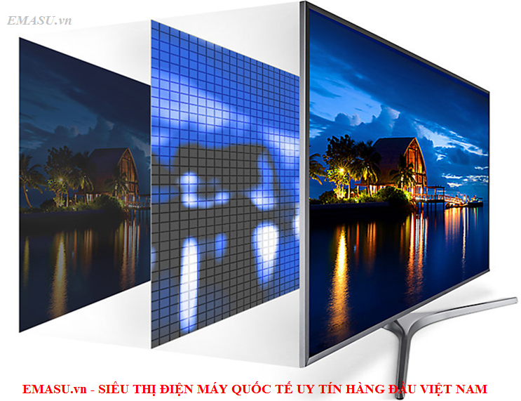 Smart Tivi Samsung 4K 49 inch UA49MU6100 có thiết kế viền màn hình cực mỏng và chân đế màu bạc sang trọng. K/M Giá tốt