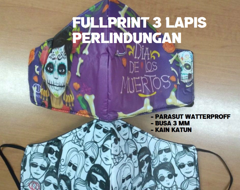 MASKER KAIN 3 PLY PONTIANAK Sablon kaos dan bordir baju