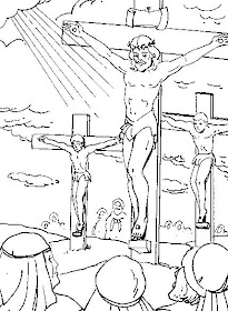 Jesús clavado en la cruz colorear