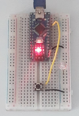 Push button LED Arduino Nano Breadboard