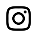 White Circle With A Black Social Media Icon Of Instagram