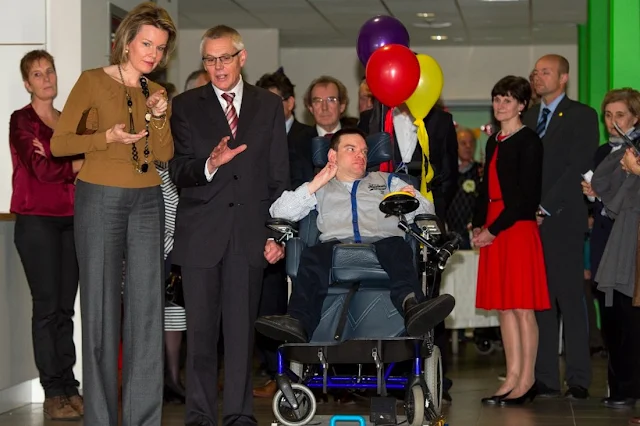 Queen Mathilde of Belgium visited the health center "Sint-Oda" in Overpelt,