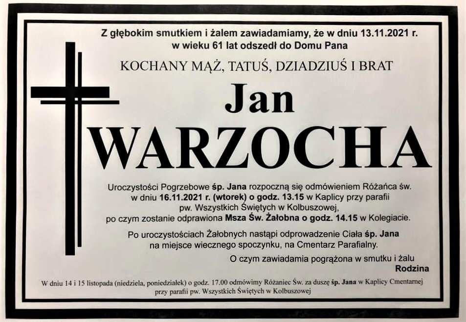 Zmarł Jan Warzocha, przewodniczący osiedla nr 3