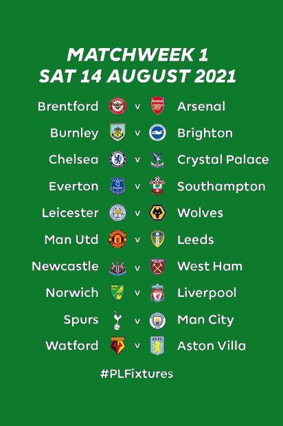Premier League 2021/22 fixtures released