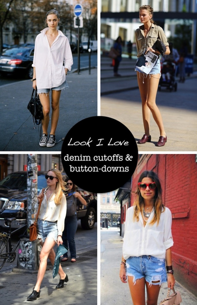 A Bit of Sass: Look I Love: Denim Cutoffs & Button Down Shirts