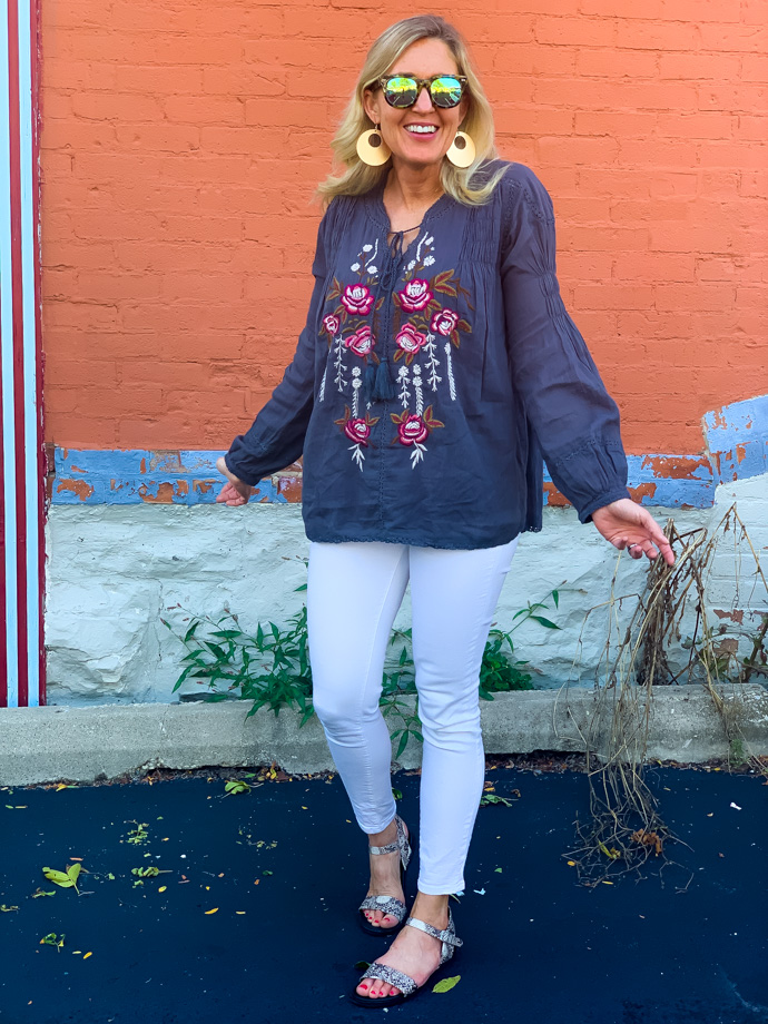 How to Transition a Boho Top to Fall